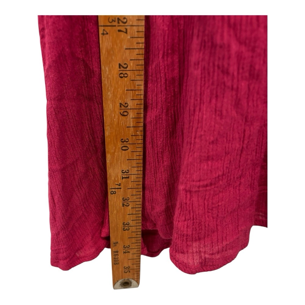 She‎ + Sky Dress Womens Small Burgundy Gauze Babydoll Lace Tie Back Lined - Picture 8 of 11